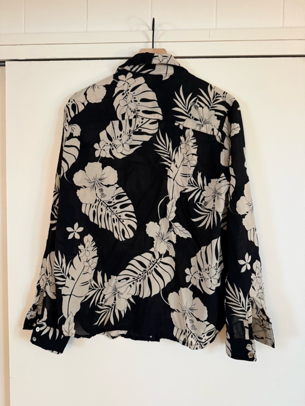 EIMEO Black & Cream Tropical Button-Up Shirt - Picture 4 of 5